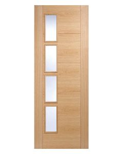 Vancouver Prefinished Oak Offset Glazed Internal Door