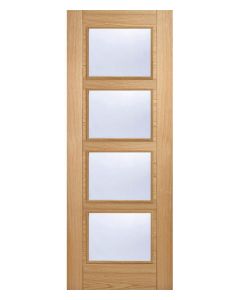 Vancouver Prefinished Oak 4L Glazed FD30 Fire Door