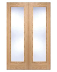 Vancouver Prefinished Oak Clear Glazed Internal Door Pair