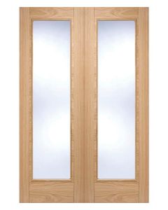 Vancouver Prefinished Oak Clear Glazed Internal Door Pair