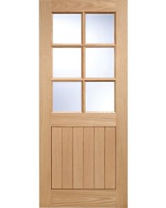 6 Panel Cottage Engineered Door - Clear Bevelled Glazing