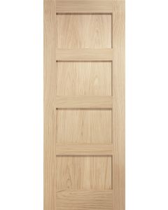 Oak Shaker 4 Panel Unfinished Internal Door             