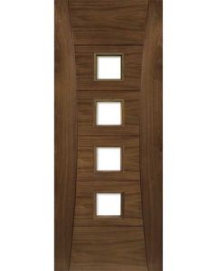 Pamplona Prefinished Glazed Walnut Door