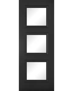 Antwerp Black Primed 3 Panel Glazed Internal Door