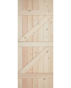 Solid Pine Ledge And Brace V-Groove Internal Door