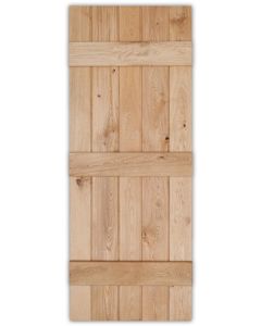 Solid Oak Rustic 3 Ledged Bead & Butt Barn Door