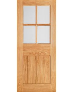 4 Panel Cottage Stable Engineered Door - Clear Bevelled Glazing