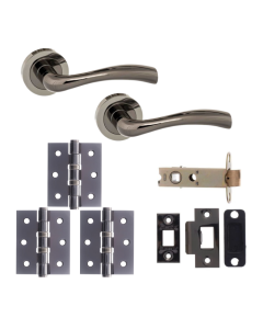 Texas Door Lever - Black Nickel pack