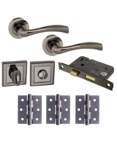 Texas Door Lever - Black Nickel privacy WC pack (Square) 