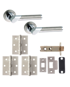 Tunis Door Lever - Satin Nickel / Polished Chrome Pack