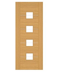 Valencia Prefinished Oak Glazed Internal Door with door facing front