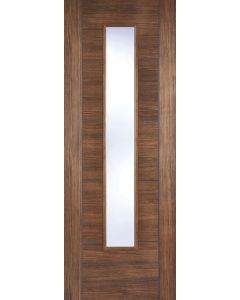 Vancouver Walnut Laminate Clear Glazed Internal Door
