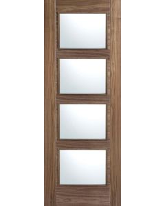 Vancouver Walnut Prefinished FD30 4 Light Glazed Door
