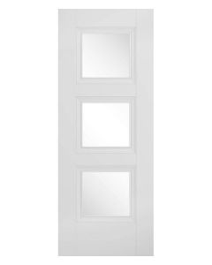 Amsterdam White Primed 3 Panel Glazed Internal Door