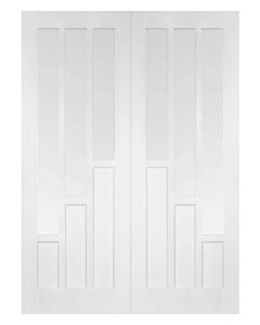 Coventry White Primed Clear Glazed Internal Door Pair