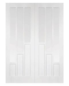 Coventry White Primed Clear Glazed Internal Door Pair