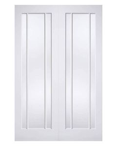 Lincoln White Primed Clear Glazed Internal Door Pair