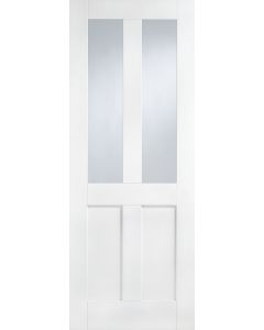 London Flat 4P White Primed Glazed Internal Door