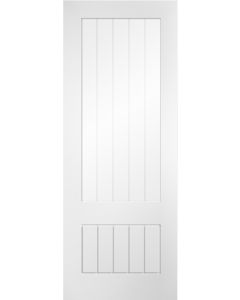Mexicano White Primed Clear Glazed Door