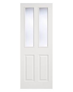 Textured 2 Panel 2 Light White Moulded Glazed Internal Door