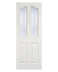 Textured Mayfair White Moulded Glazed Internal Door