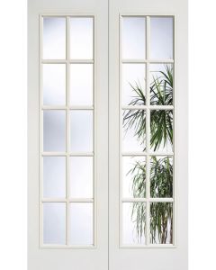 SA Clear Glazed 20L White Moulded Internal Door Pair