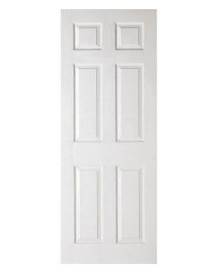 Textured 6 Panel White Moulded Internal Door