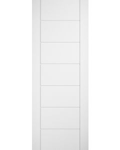 Linear White Prefinished Laminate 7 Panel Internal Door