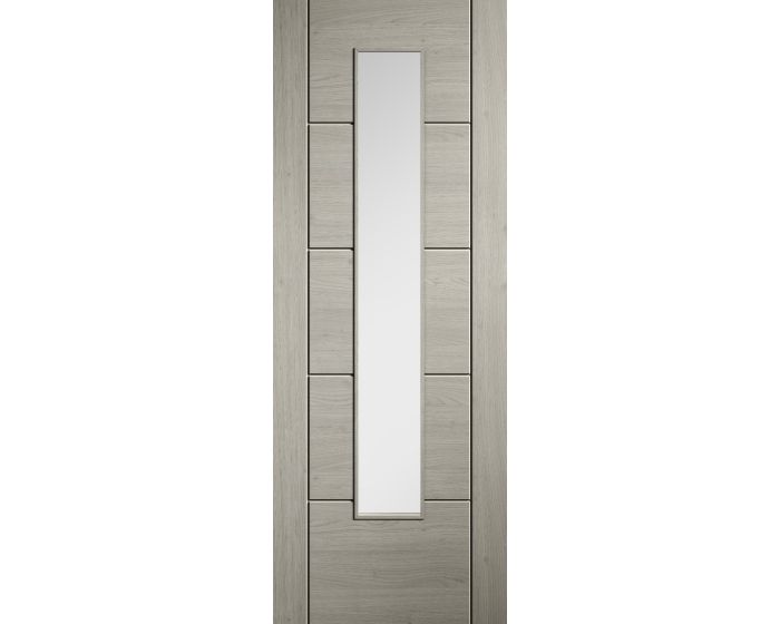 Ladder Light Grey Prefinished Laminate Glazed Door