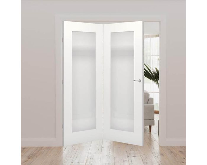 Denver Obscured Glazed White Primed Internal Door Fold Kit