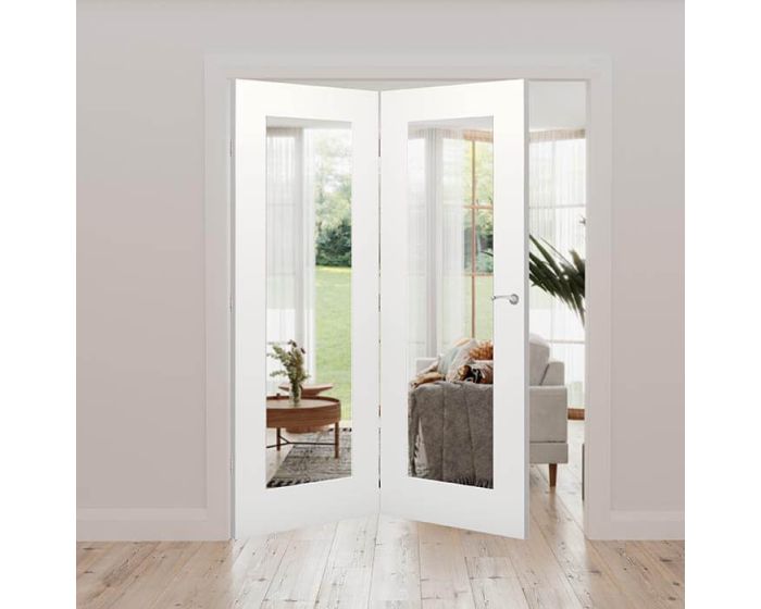 Denver Clear Glazed White Primed Internal Door Fold Kit