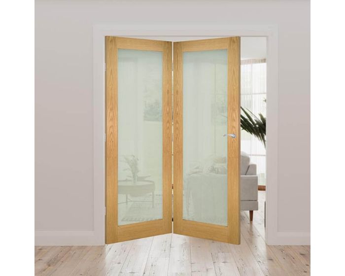 Walden Obscured Glazed Oak Internal Door Fold Kit