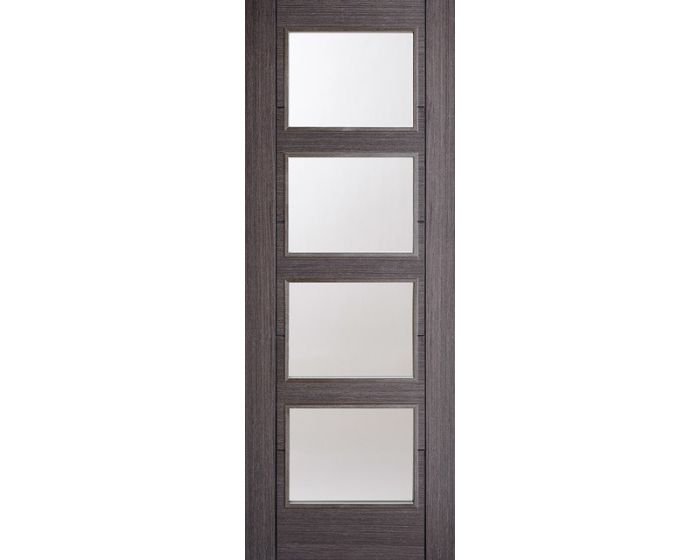 Vancouver Ash Grey 4L Clear Glazed Internal Door
