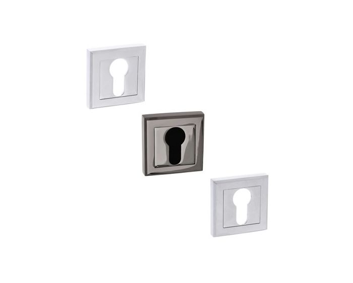 Euro Escutcheon Pair On Square Rose