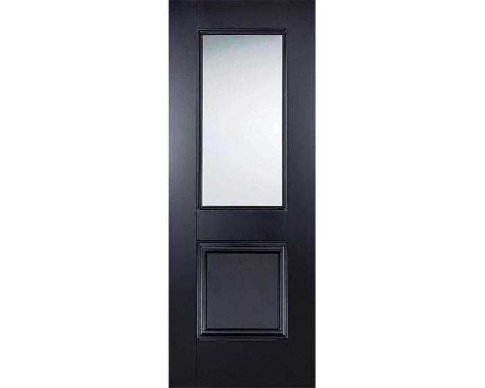 Arnhem Black Primed 2 Panel Glazed Internal Door