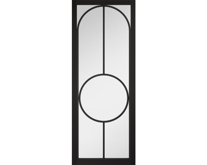 Bowery Black Prefinished Clear Glazed Door