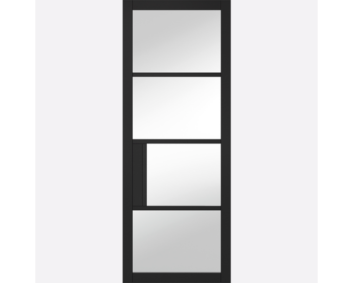 Chelsea Prefinished Black Clear Glazed Internal Door