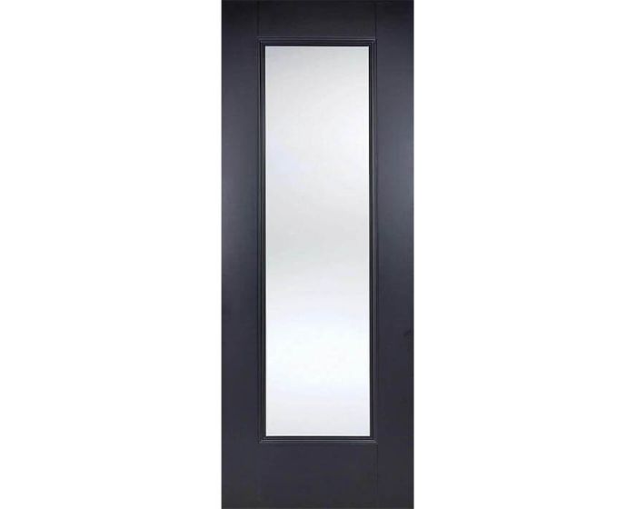 Eindhoven Black Primed 1 Panel Glazed Internal Door