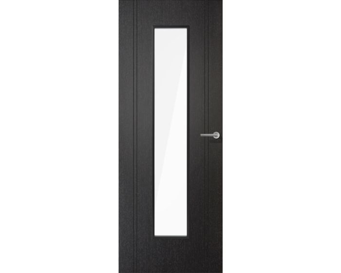 Monaco Black Clear Glazed Laminate Door
