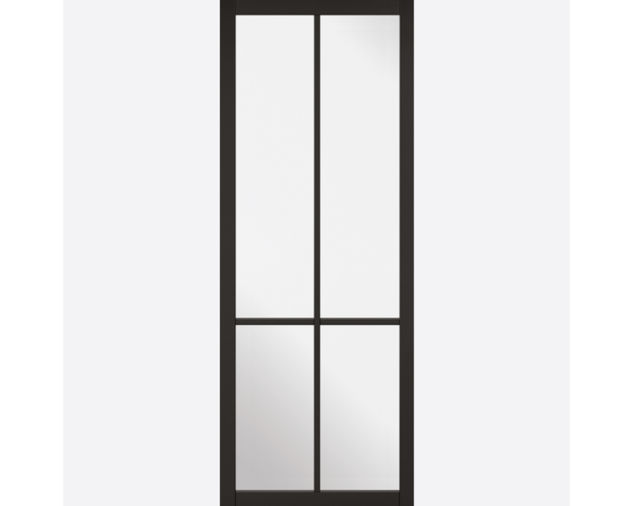 Liberty 4P Prefinished Black Clear Glazed Internal Door