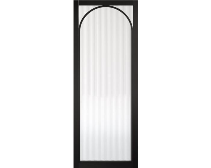 Melrose Black Prefinished Reeded Glazed Door