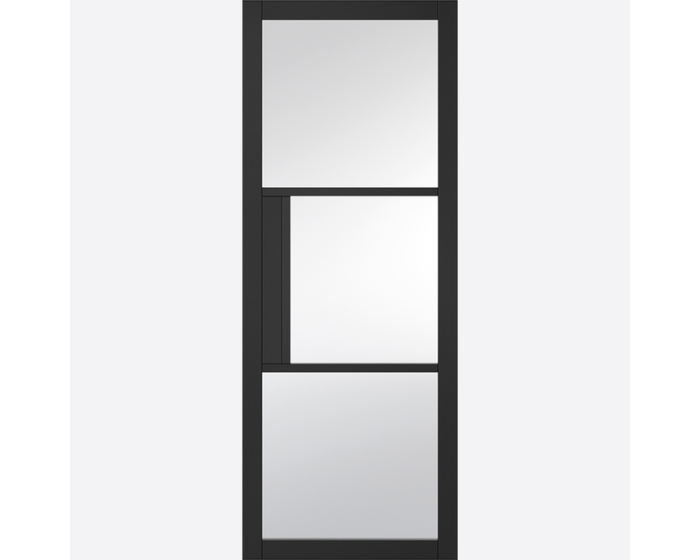 Tribeca Clear Glazed Black Primed Internal Door