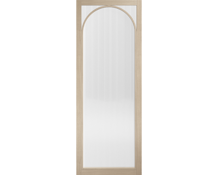 Melrose Reeded Glazed Prefinished Blonde Oak Door