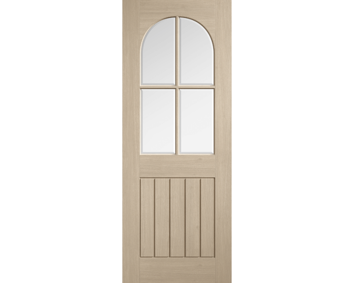 Mexicano Arched Square Top Glazed Prefinished Blonde Oak Door