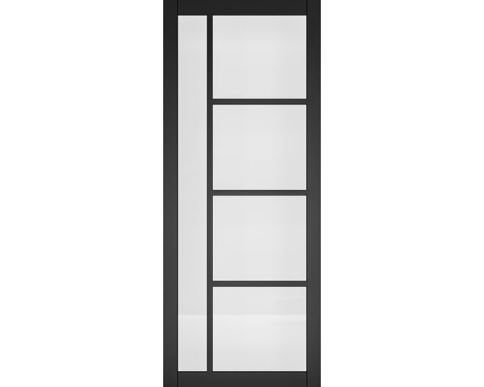 Brixton Black Prefinished Clear Glazed Internal Door