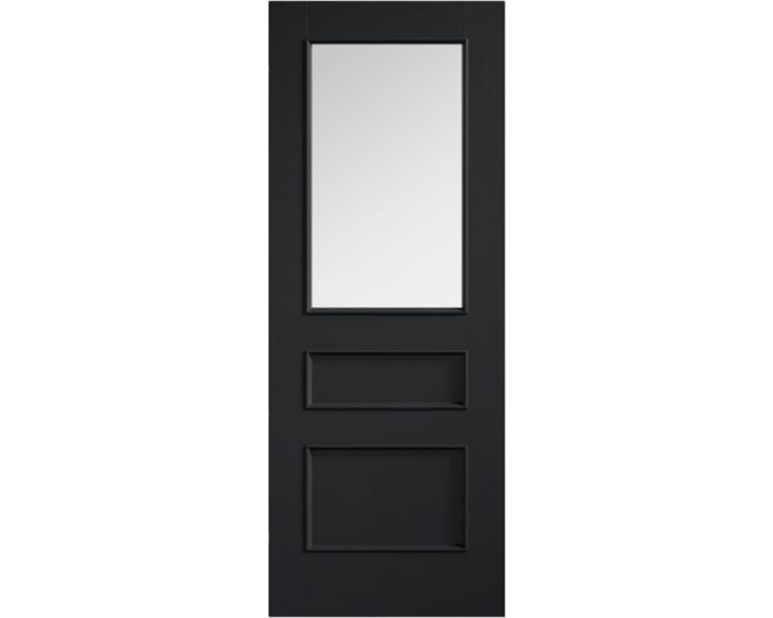 Toledo Black Prefinished Clear Glazed Door