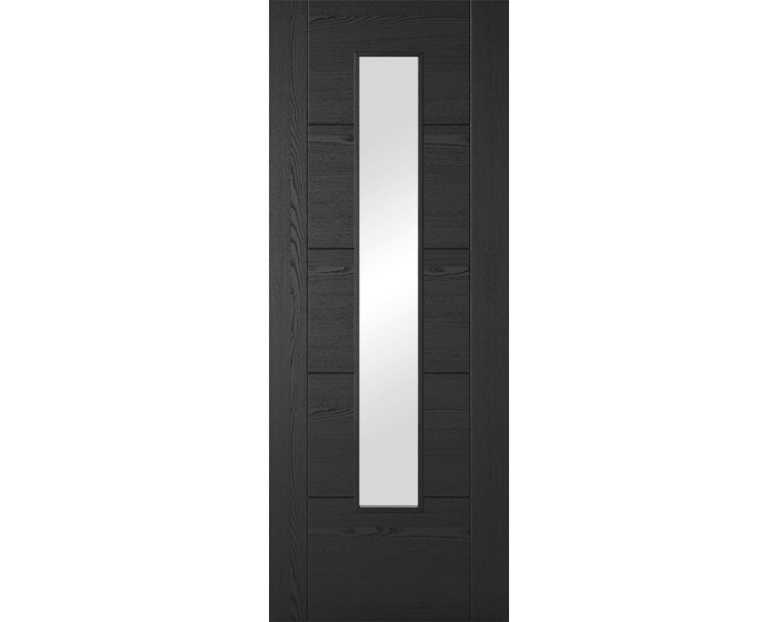 Vancouver 1L Pre-finished Glazed Charcoal Black Door