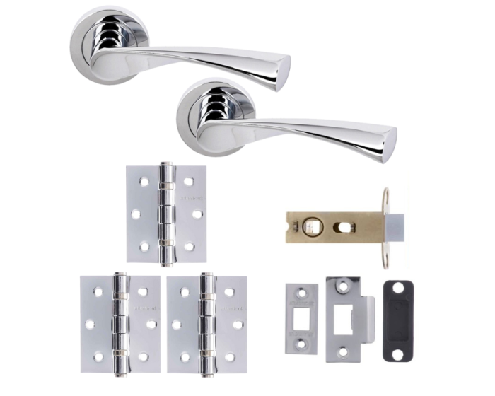 Colorado Door Lever Square Privacy / WC - Polished Chrome Pack