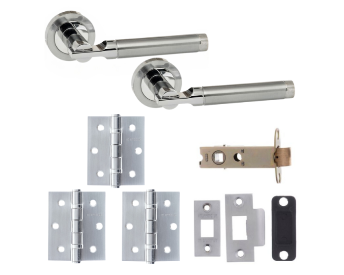 Dakota Door Lever -  Satin Chrome / Polished Chrome Pack
