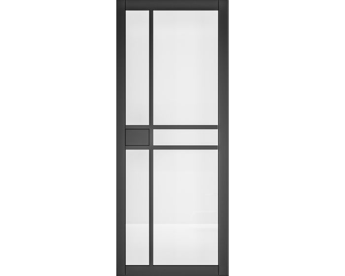 Dalston Black Prefinished Clear Glazed Internal Door